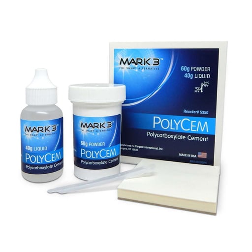 Mark3 5350 PolyCem Polycarboxylate Cement 60gm Powder & 40gm Liquid Mark3 5350 PolyCem Polycarboxylate Cement 60gm Powder & 40gm Liquid